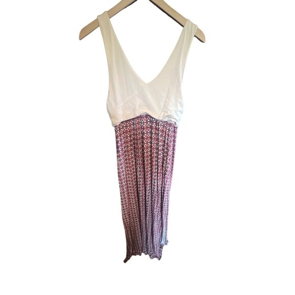 Maeve Anthropologie Elysian Maxi Dress Sleeveless Cross front V-Neck Geo Sz Smal - Picture 2 of 6